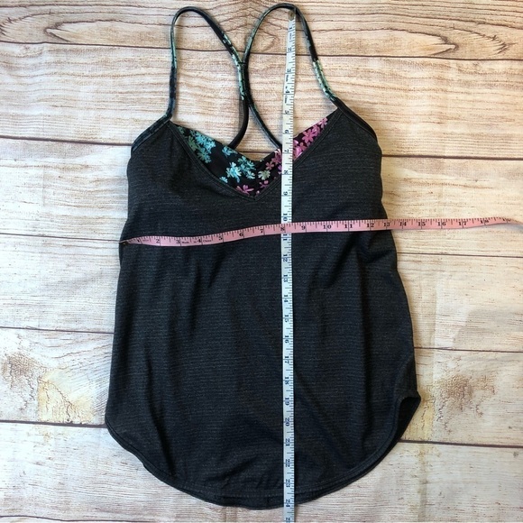 Lululemon Roll Out Tank - Heathered Black / Petal Pop Multi / Black - Picture 2 of 6